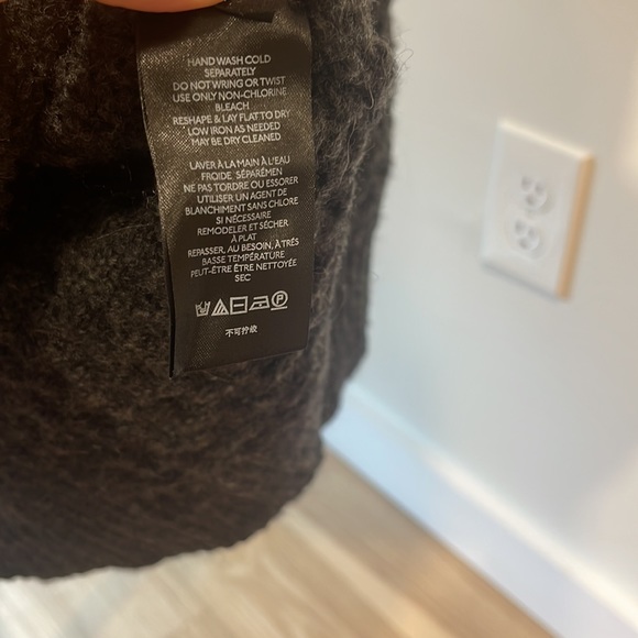 Anthropologie Bia Chunky Alpaca Blend Mock Neck Dark Gray Sweater, Size Small - Picture 5 of 7